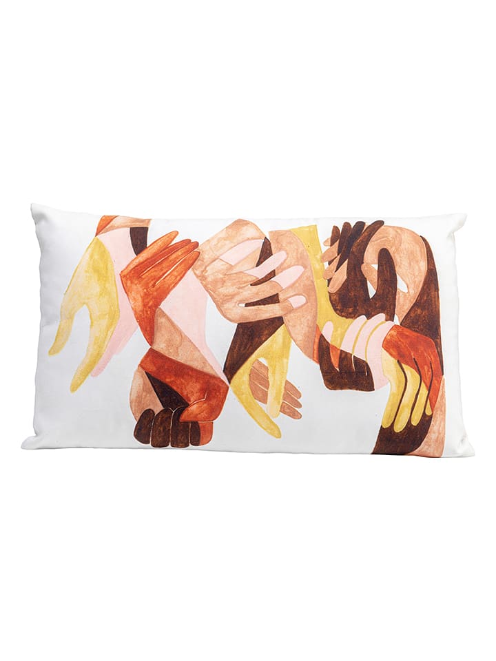 Kare Poduszka "Artistic Hands" w kolorze białym ze wzorem - 50 x 30 cm rozmiar: onesize