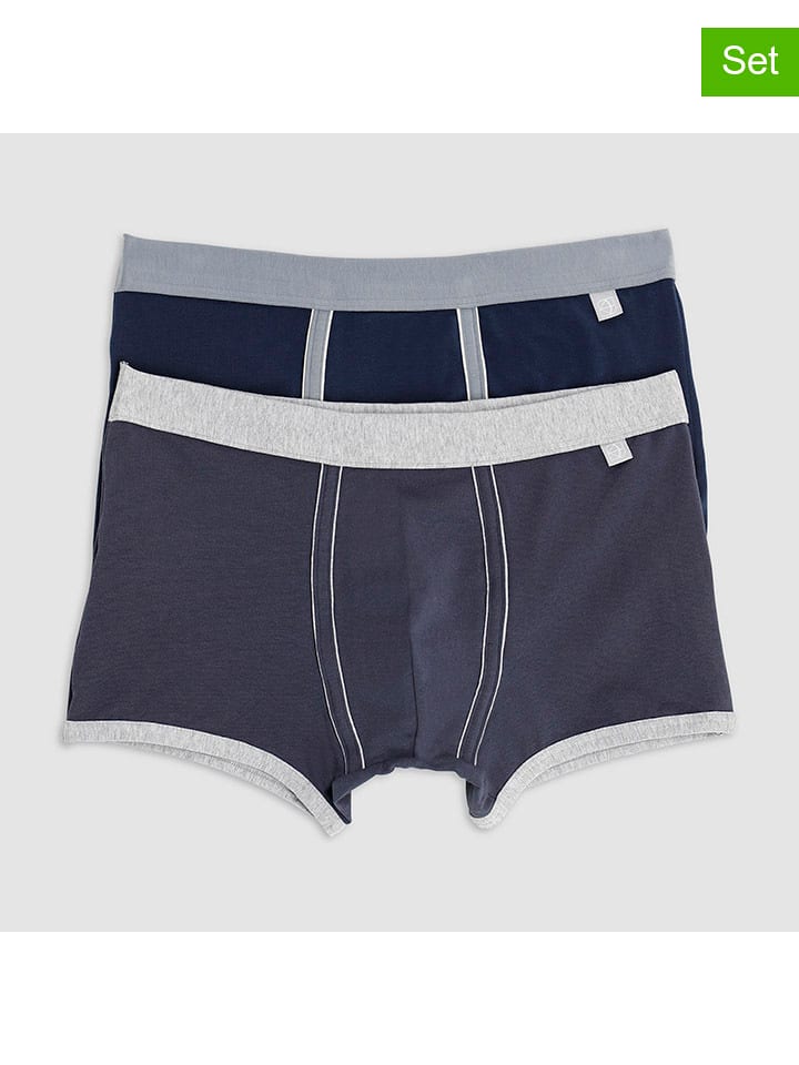 COTONELLA Bokserki (2 pary) w kolorze granatowo-szarym rozmiar: S