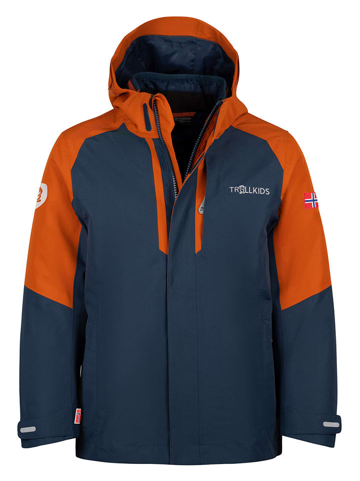 Trollkids Kurtka funkcyjna 3w1 "Skanden" w kolorze pomarańczowo-granatowym rozmiar: onesize