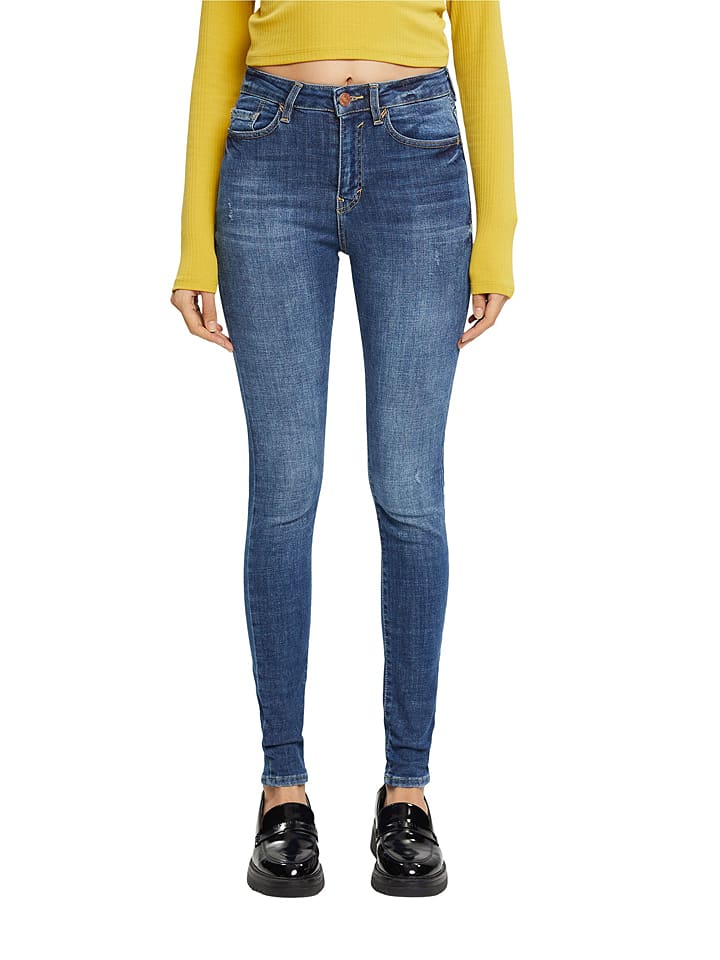 edc by esprit Dżinsy - Skinny fit - w kolorze niebieskim rozmiar: W27/W32