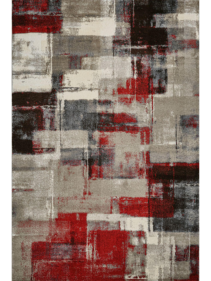deco Rugs & Carpet Dywan "Milano" w kolorze szaro-czerwonym rozmiar: 80x150 cm