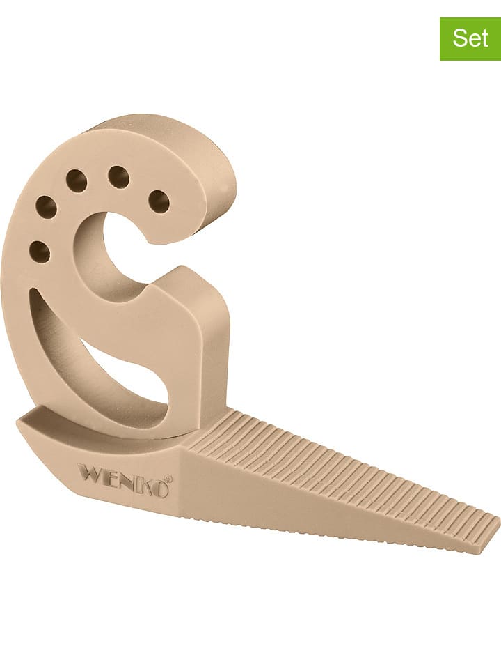 Wenko Blokady (2 szt.) w kolorze beżowym do drzwi - 12 x 8 x 2,5 cm rozmiar: onesize