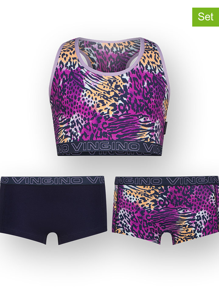 Vingino 3-częściowy zestaw bielizny w kolorze granatowo-fioletowym rozmiar: 170/176