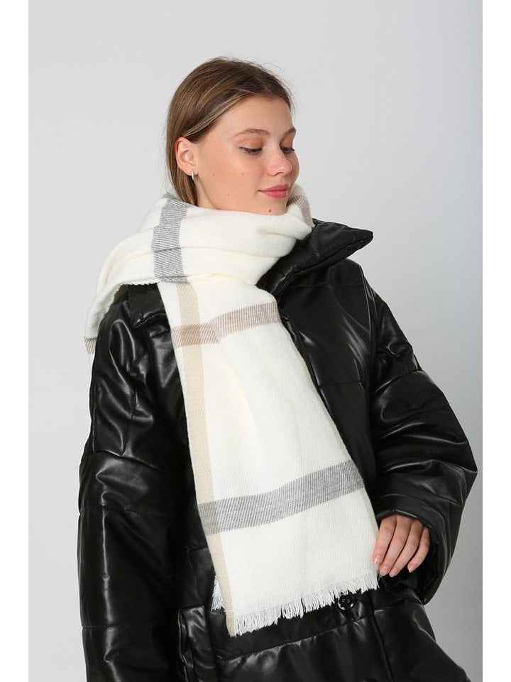 Lucky Bees Szal w kolorze białym - 180 x 70 cm rozmiar: onesize