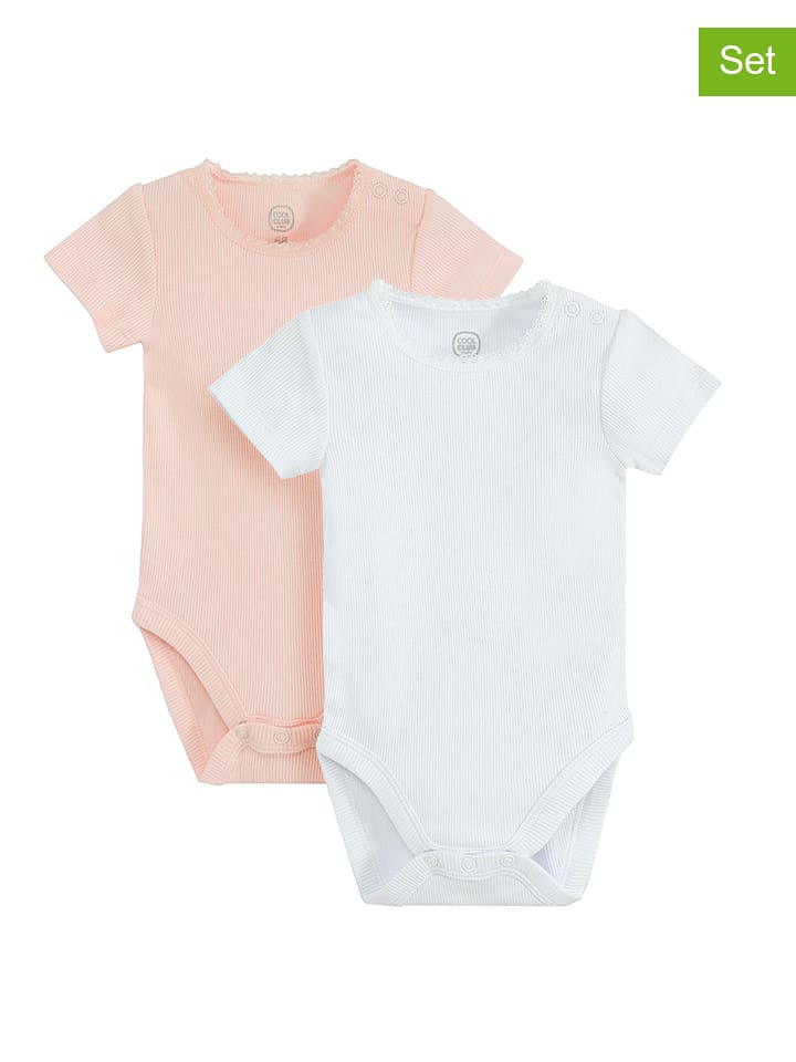 COOL CLUB Body (2 szt.) w kolorze jasnoróżowo-białym rozmiar: 98