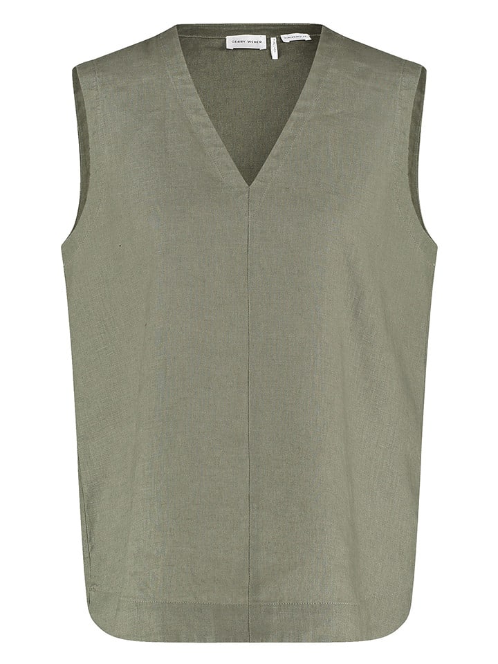 Gerry Weber Lniana bluzka w kolorze khaki rozmiar: 44