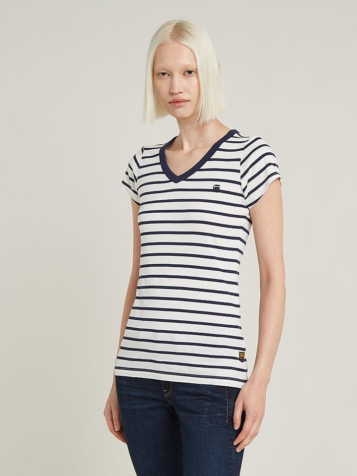 G-Star Koszulka w kolorze biało-czarnym rozmiar: 3XS