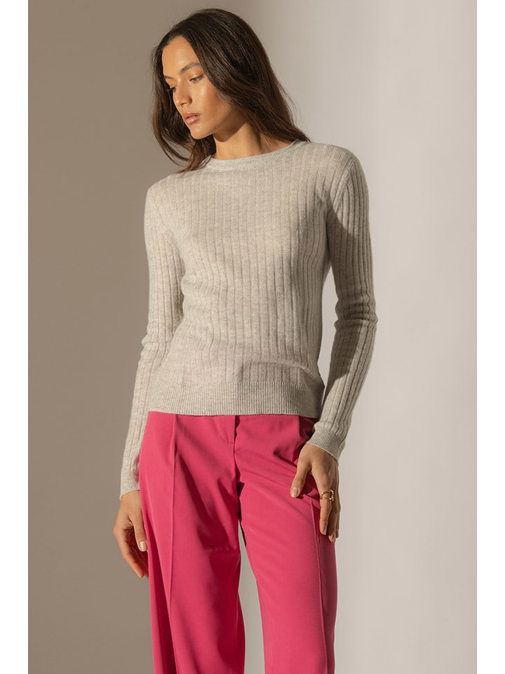 Perfect Cashmere Kaszmirowy sweter "Kylie" w kolorze beżowym rozmiar: M