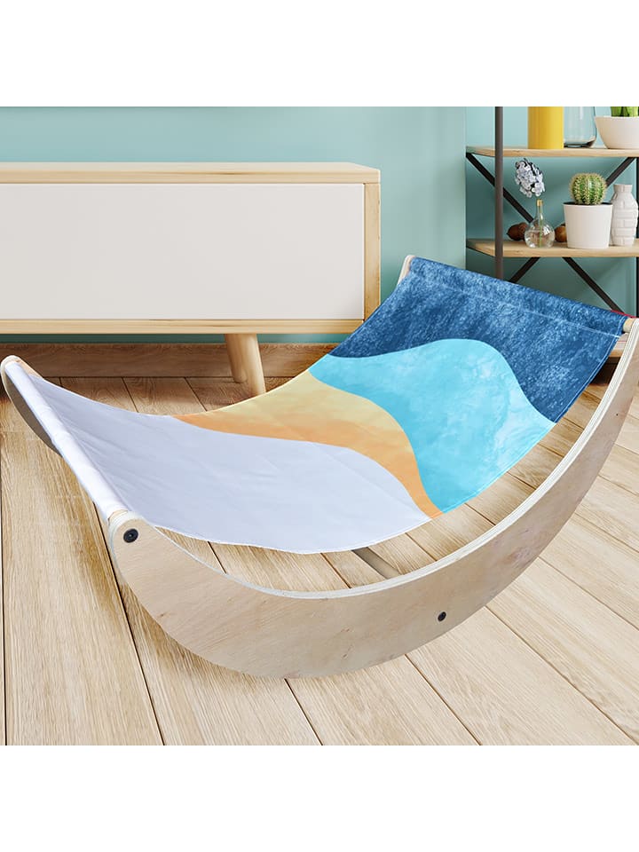 Woody Kid Store Hamak w kolorze biało-niebiesko-jasnobrązowym - 90 x 60 x 43 cm rozmiar: onesize