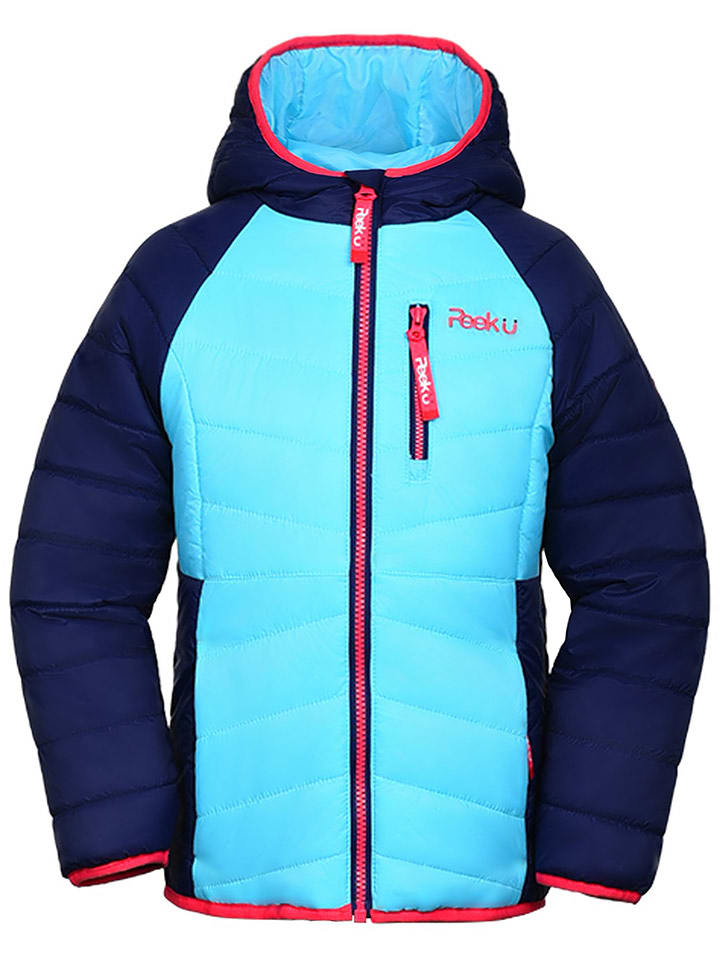 Peek U Całoroczna kurtka pikowana "Cordelia" w kolorze granatowo-turkusowym rozmiar: 140