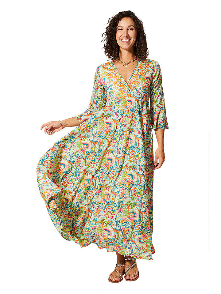 Aller Simplement Sukienka w kolorze jasnozielono-pomarańczowym rozmiar: 38/40