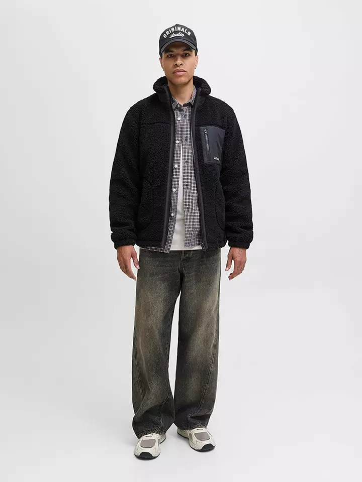 Jack & Jones Kurtka pluszowa w kolorze czarnym rozmiar: M