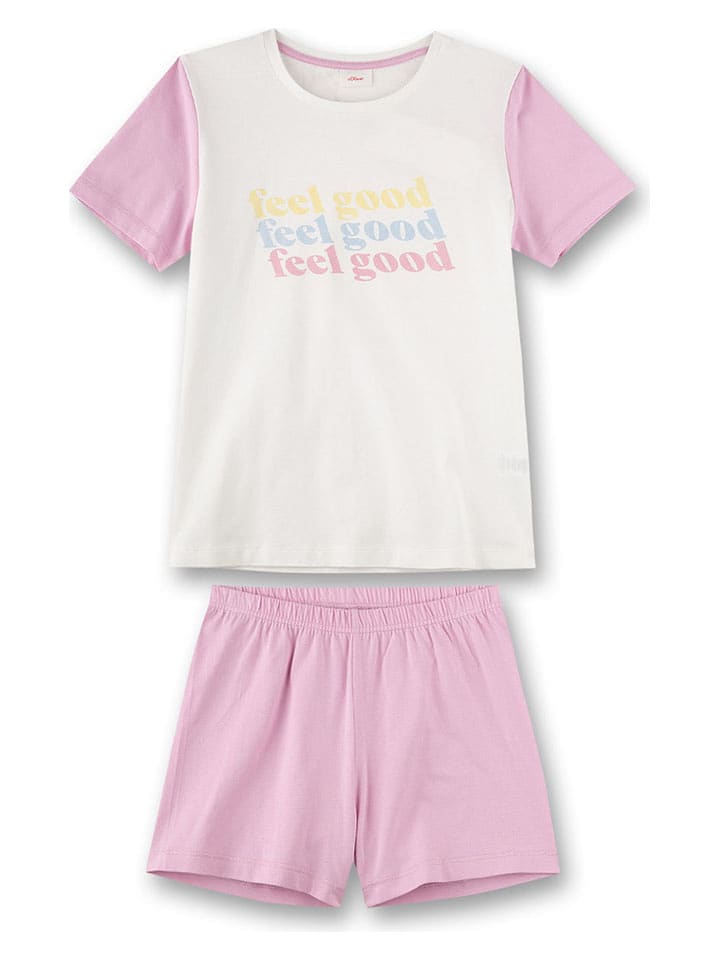 Sanetta Piżama w kolorze biało-jasnoróżowym rozmiar: 176