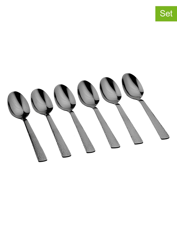 Björn Łyżeczki (6 szt.) "Finn" w kolorze czarnym do kawy - dł. 13 cm rozmiar: onesize