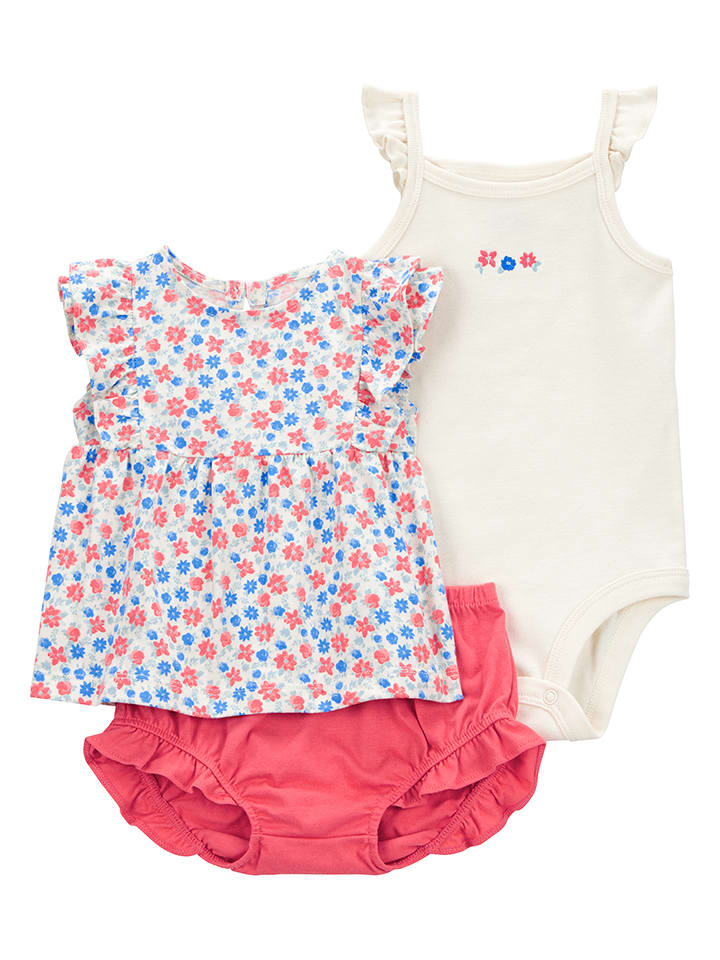 carter's 3-częściowy zestaw w kolorze kremowo-różowym ze wzorem rozmiar: 86/92