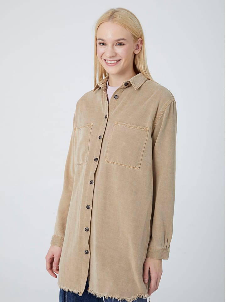 LTB Koszula "Rachella" w kolorze beżowym rozmiar: L