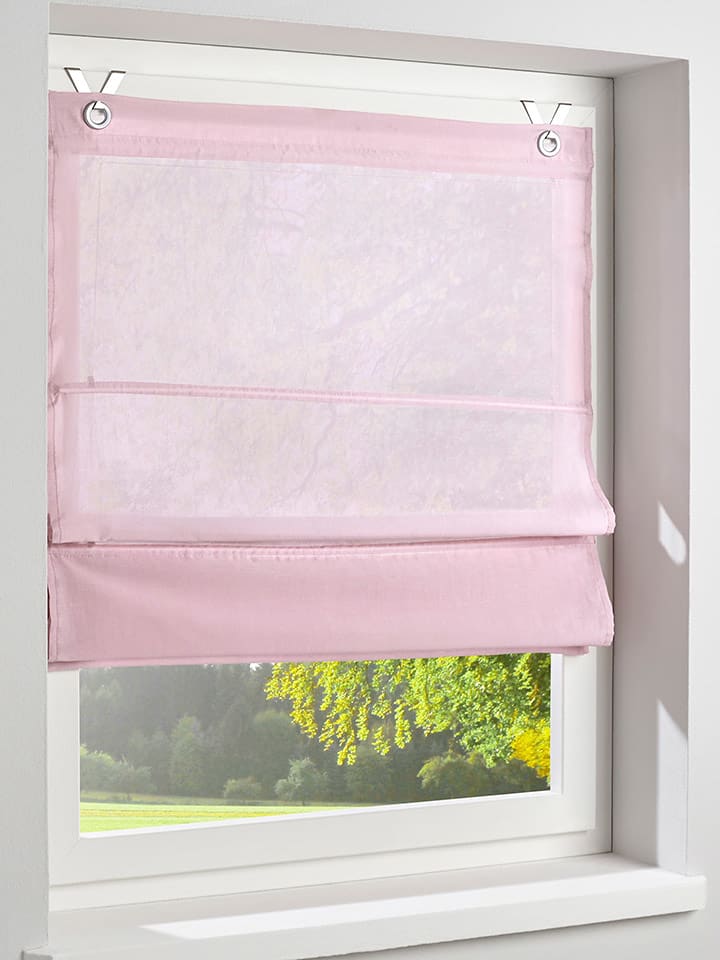 heine home Roleta rzymska w kolorze jasnoróżowym rozmiar: 140x80 cm