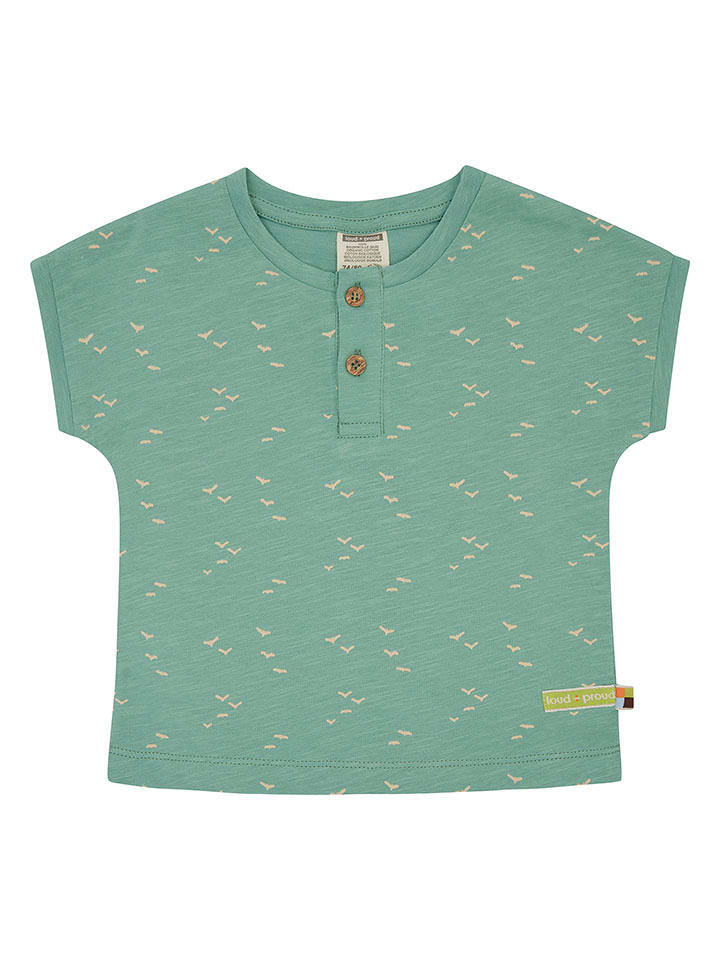 loud + proud Koszulka w kolorze zielono-beżowym rozmiar: 110/116
