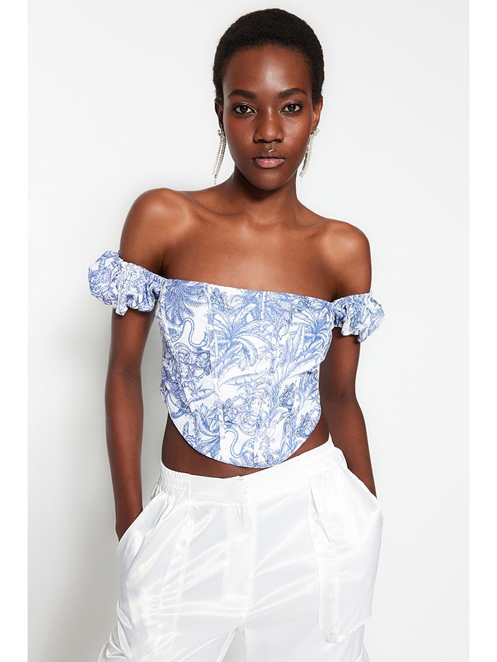 trendyol Bluzka w kolorze błękitno-białym rozmiar: 36