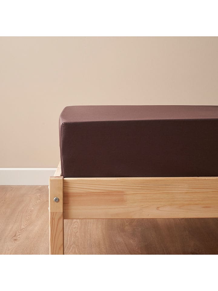 BELLA MAISON Prześcieradło "Supreme" w kolorze brązowym na gumce rozmiar: 180x200 cm