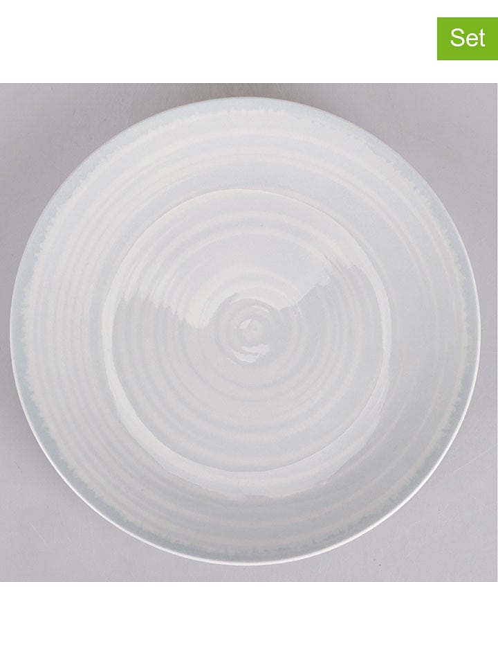 Villa d´Este Talerze obiadowe (6 szt.) "Baita" w kolorze biało-błękitnym - Ø 27 cm rozmiar: onesize