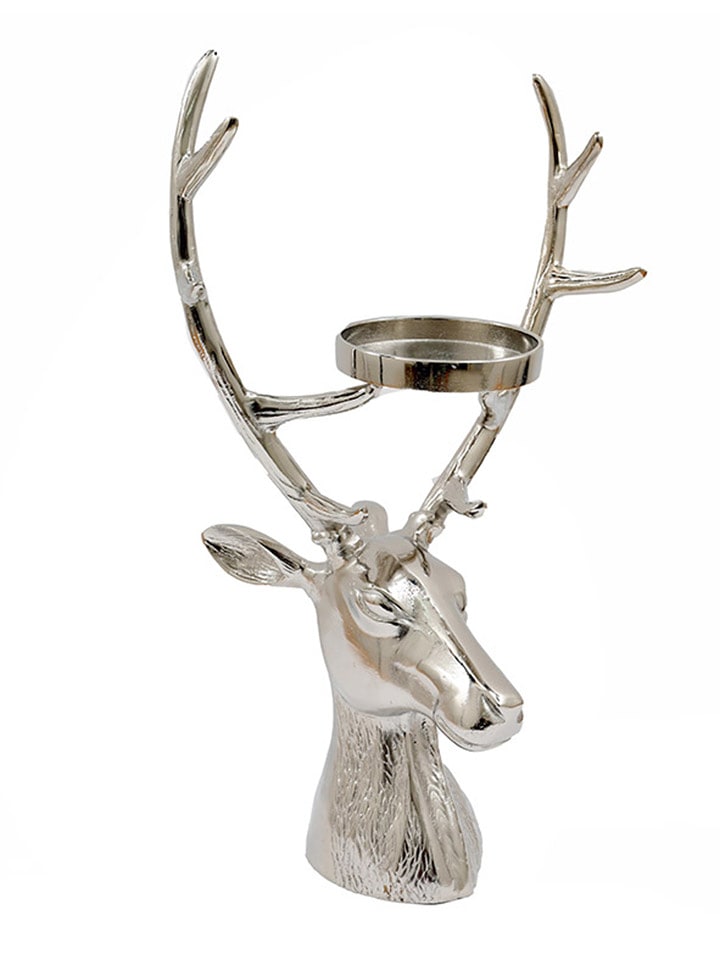 SiL Interiors Świecznik w kolorze srebrnym - wys. 58 cm rozmiar: onesize