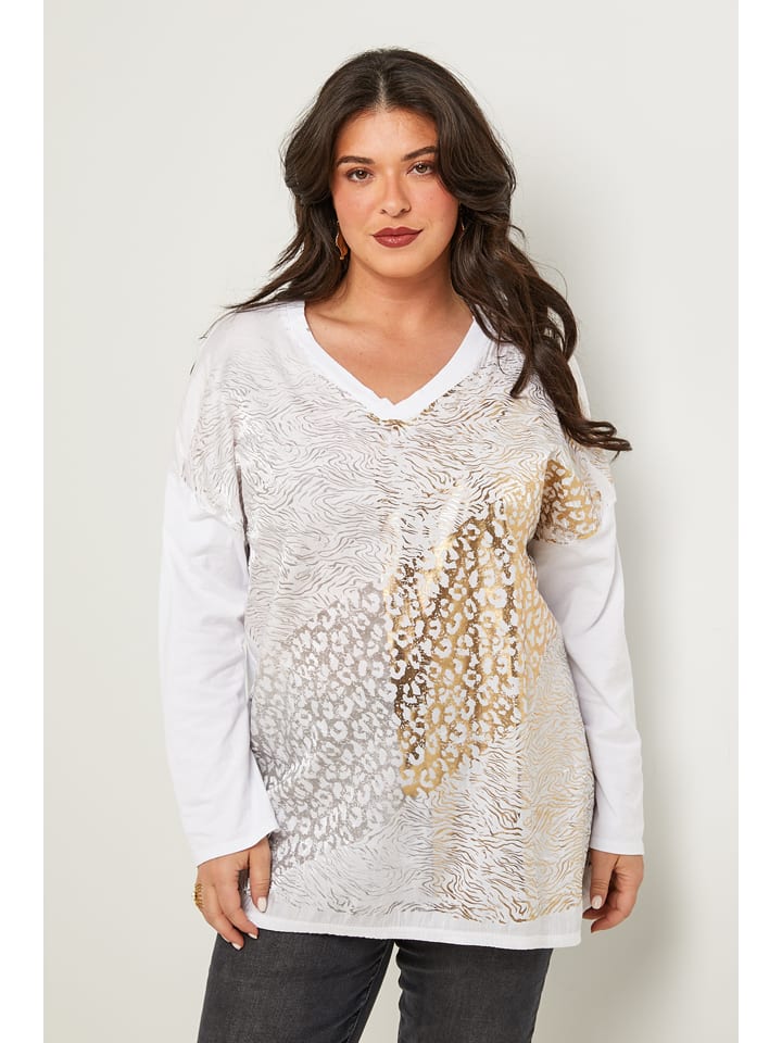Curvy Lady Koszulka w kolorze złoto-białym rozmiar: 48/50