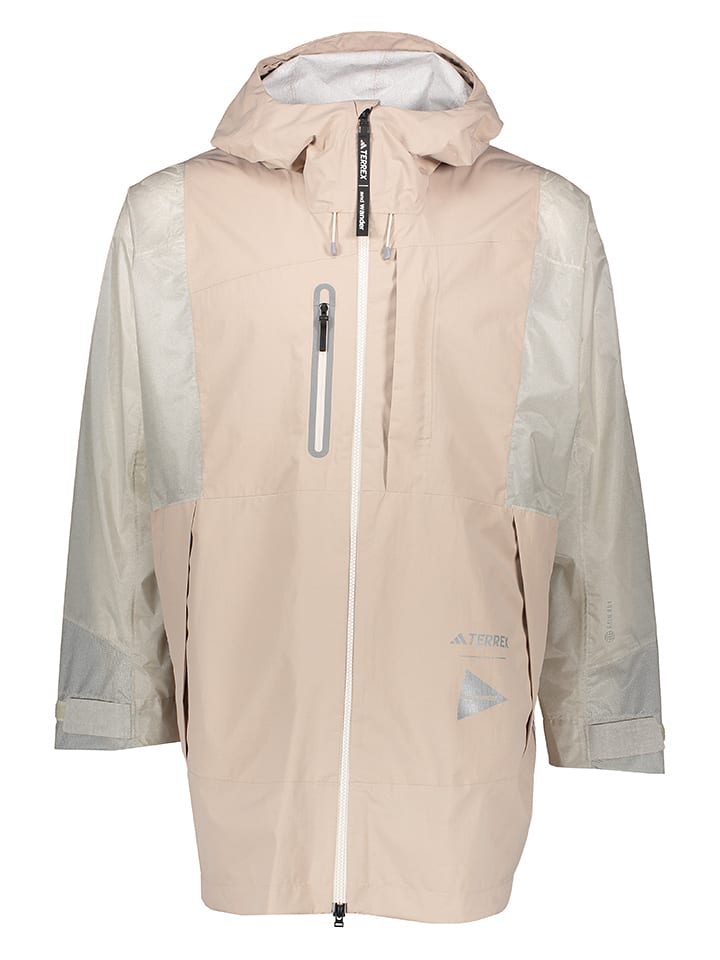 adidas Płaszcz przeciwdeszczowy w kolorze beżowym rozmiar: L
