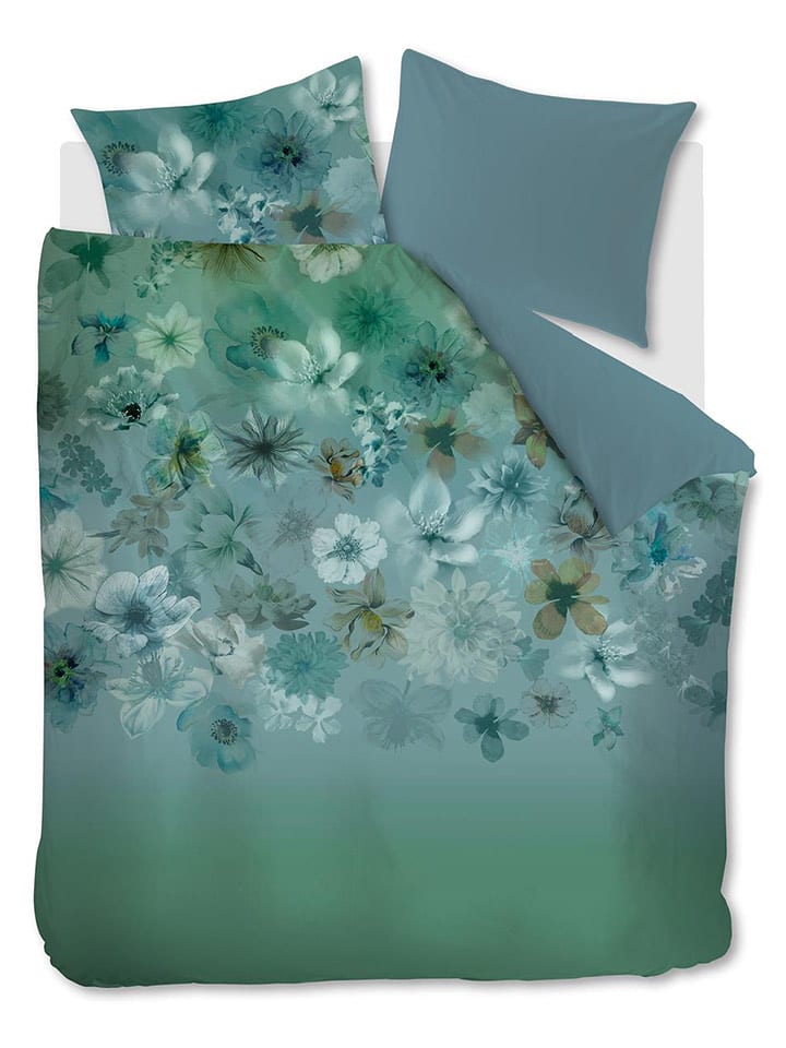Beddinghouse Komplet pościeli "Lou" w kolorze niebiesko-zielonym rozmiar: 135x200 cm