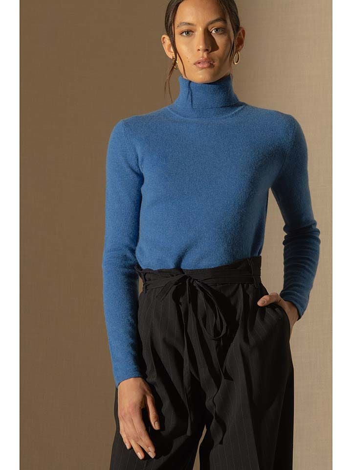 Perfect Cashmere Kaszmirowy golf "Ashley" w kolorze niebieskim rozmiar: S