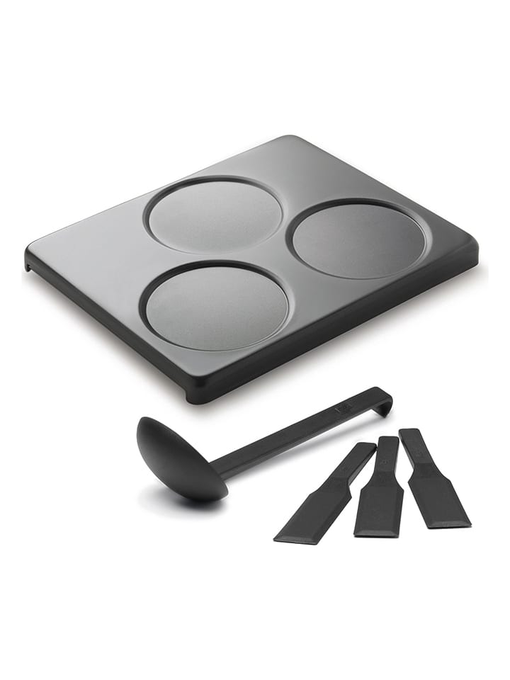 Stöckli Płyta "For 6" w kolorze czarnym do naleśników - 20 x 20 cm rozmiar: onesize