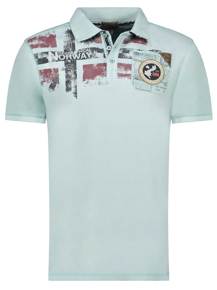 Geographical Norway Koszulka polo "Kimac" w kolorze błękitnym rozmiar: S