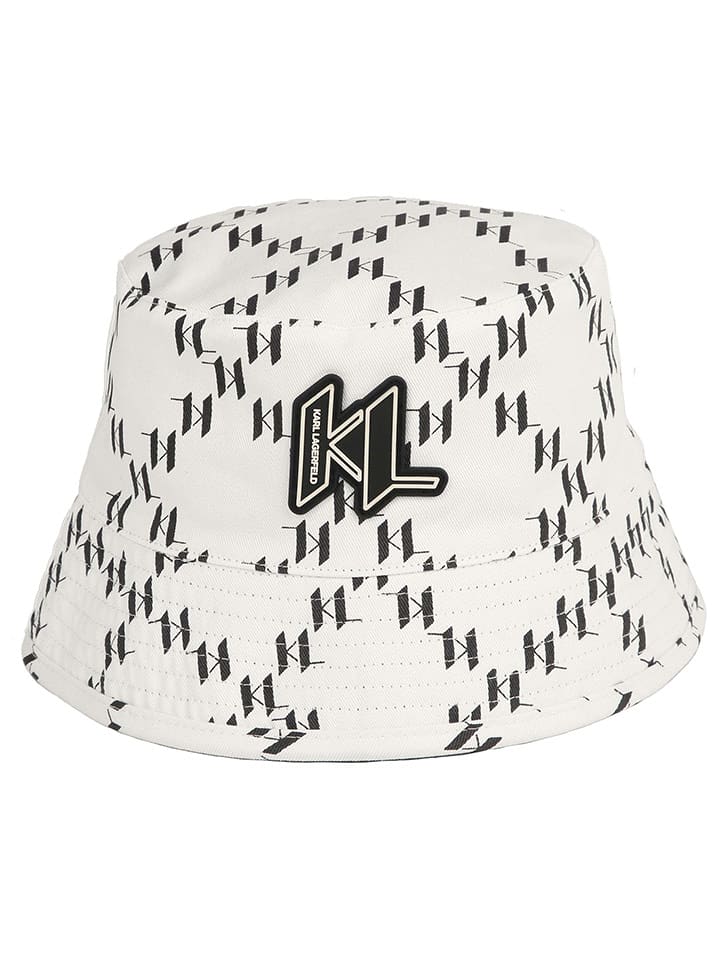 Karl Lagerfeld Kids Dwustronny kapelusz w kolorze kremowo-czarnym rozmiar: 58 cm