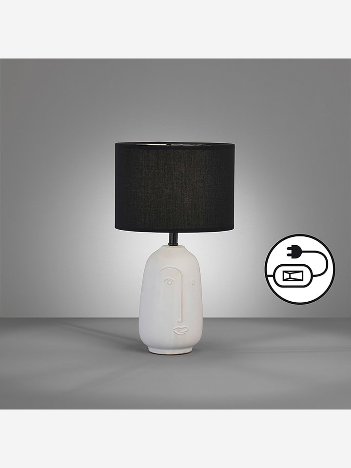 FISCHER & HONSEL Lampa stołowa "Face" w kolorze biało-czarnym - wys. 38,5 x Ø 22 cm rozmiar: onesize