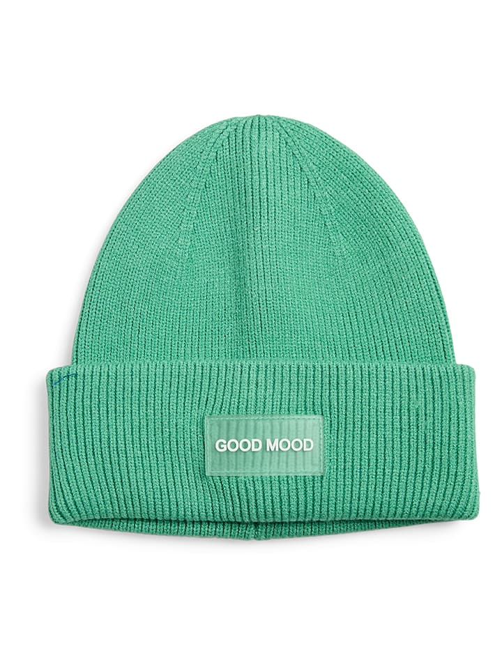 Pieces Czapka dzianinowa w kolorze zielonym rozmiar: onesize