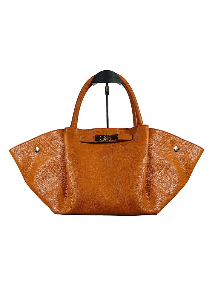 Florence Bags Skórzana torebka "Enfola" w kolorze jasnobrązowym - 50 x 22 x 17 cm rozmiar: onesize