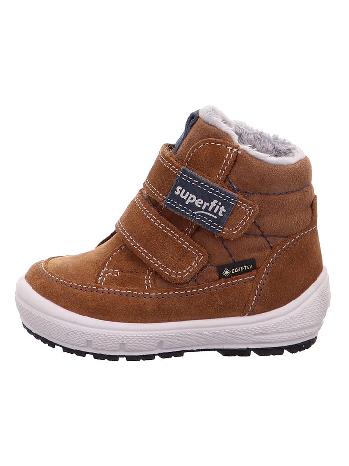 superfit Skórzane botki "Groovy" w kolorze jasnobrązowym rozmiar: 26