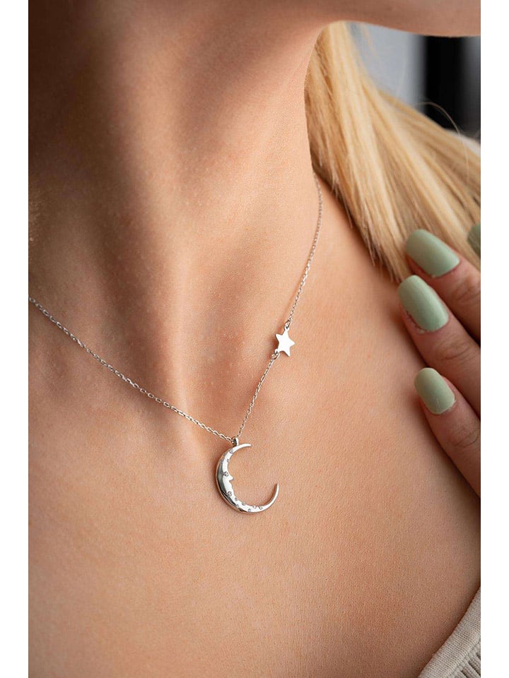 Heliophilia Srebrny naszyjnik z zawieszką - dł. 42 cm rozmiar: onesize