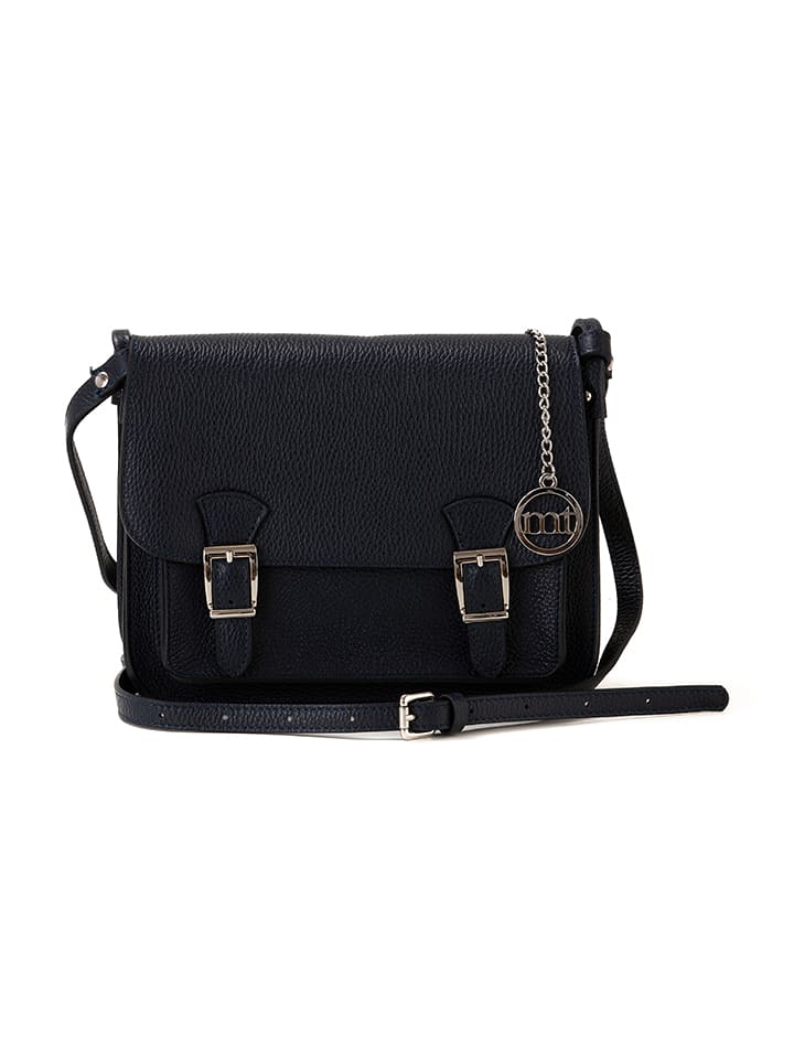 Mia Tomazzi Skórzana torebka "Ontani" w kolorze granatowym - 26 x 18 x 9 cm rozmiar: onesize