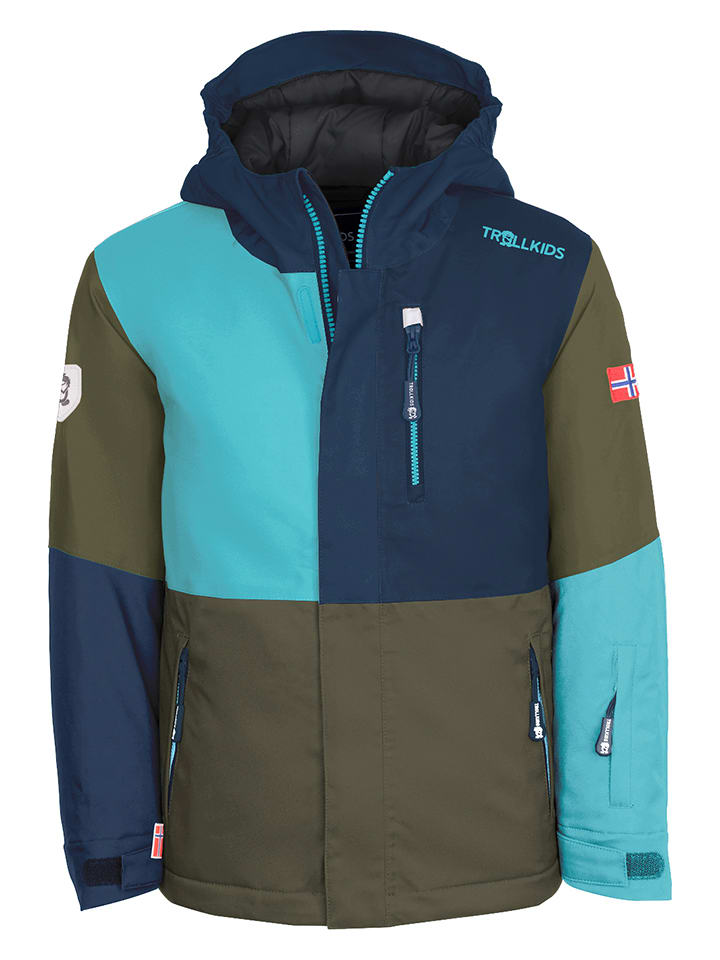 Trollkids Kurtka narciarska "Hallingdal" w kolorze granatowo-oliwkowym rozmiar: 92