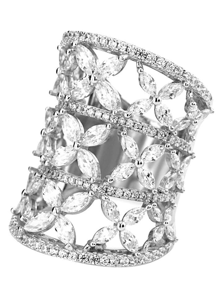 Eclat d'Argent Srebrny pierścionek z cyrkoniami rozmiar: 58