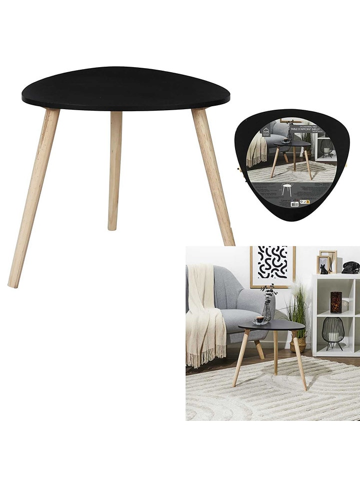 THE HOME DECO FACTORY Ława w kolorze czarno-jasnobrązowym - 48 x 46 cm rozmiar: onesize