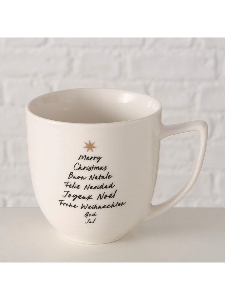 Boltze Kubek jumbo "Mondiale" w kolorze biało-czarnym - 400 ml rozmiar: onesize