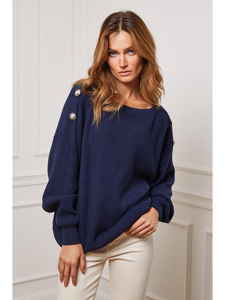 So Cachemire Sweter "Burny" w kolorze granatowym rozmiar: XL