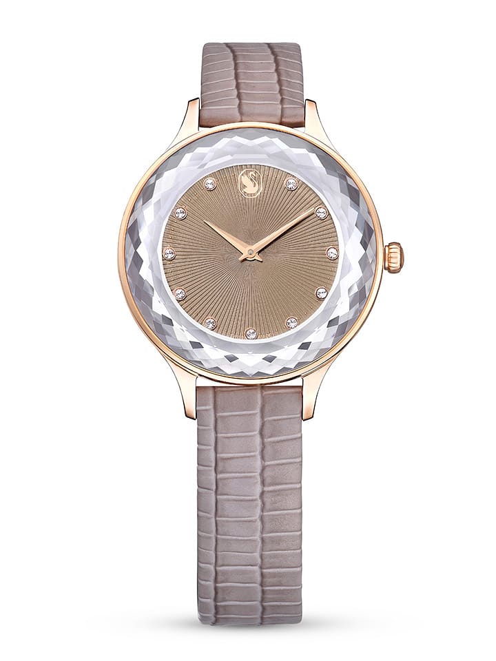 Swarovski Zegarek kwarcowy w kolorze różowozłoto-szaro-jasnobrązowym rozmiar: onesize