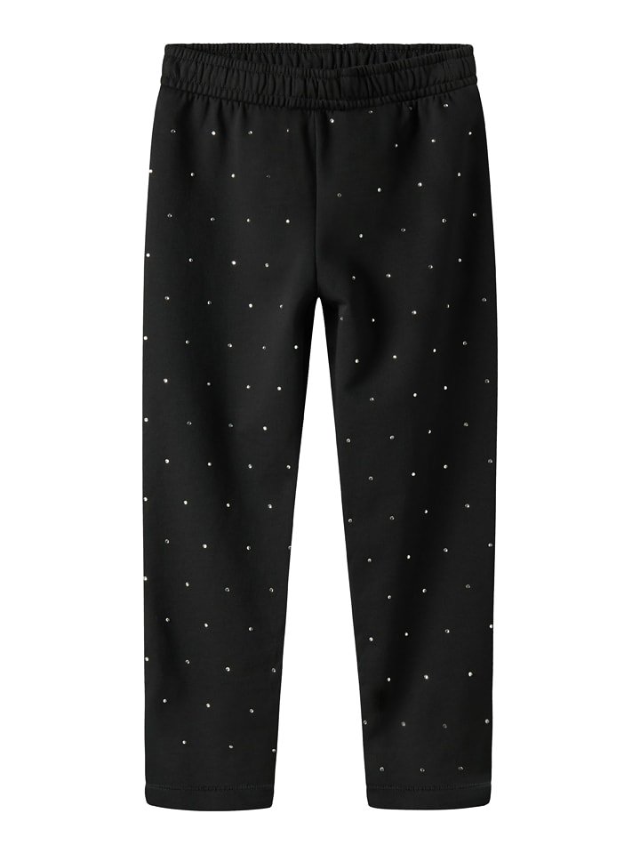 name it Spodnie dresowe "Ronja" w kolorze czarnym rozmiar: 140