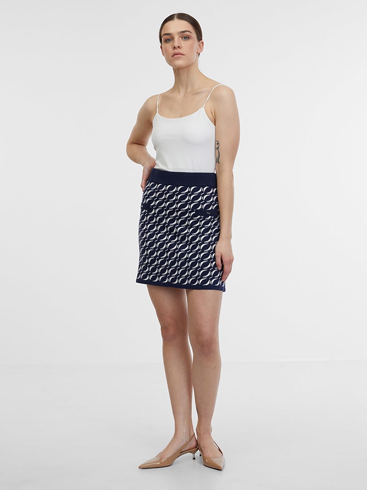 orsay Spódnica w kolorze granatowo-białym rozmiar: L