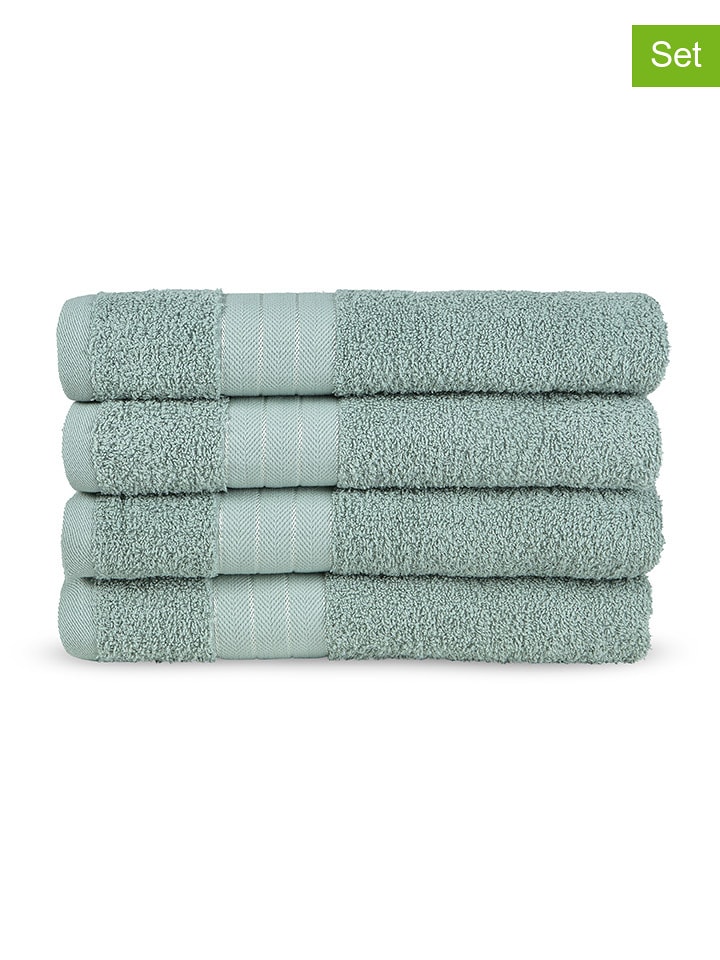 Good Morning Ręczniki (4 szt.) w kolorze miętowym do rąk rozmiar: 50x100 cm