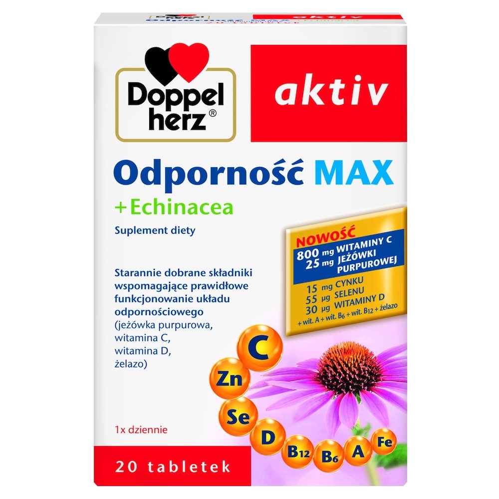 Doppelherz Doppelherz DH aktiv Odporność MAX + Echinacea tabl. 20 szt nahrungsergaenzungsmittel 1.0 pieces