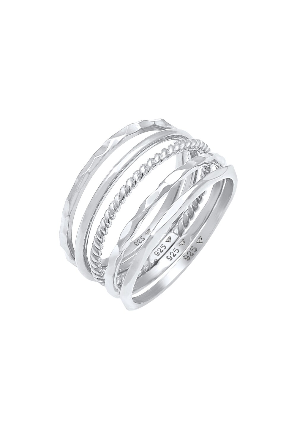Elli Elli Elli Pierścień Damski zestaw pierścionków Minimal Trendy Bloger Basic w srebrze próby 925 Sterling Silver ring 1.0 pieces